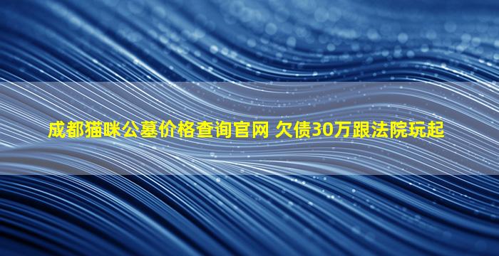 成都猫咪公墓价格查询官网 欠债30万跟法院玩起